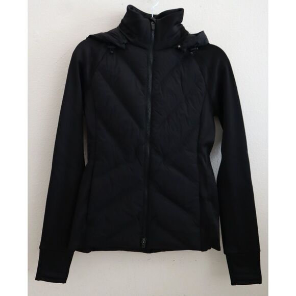 Athleta 982731-00 Women's Sz 2XS Black Inlet Hooded Puffer Jacket - Picture 1 of 16